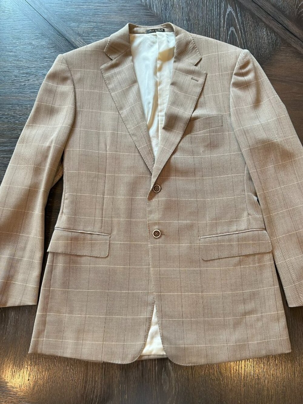 Pal Zileri Men’s Plaid Blazer 42L Pure New Wool Italian Tailoring